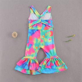 img 3 attached to Adorable Toddler Girl Jumpsuit Romper: Colorful Halter Bell Bottom Pants Playsuit