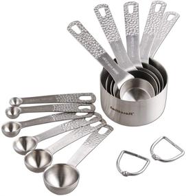 img 4 attached to 🥄 Stainless Steel Measuring Cups and Spoons Set - Accurate 5 Cups and 6 Spoons for Precise Cooking and Baking