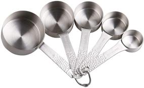 img 3 attached to 🥄 Stainless Steel Measuring Cups and Spoons Set - Accurate 5 Cups and 6 Spoons for Precise Cooking and Baking