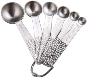 img 2 attached to 🥄 Stainless Steel Measuring Cups and Spoons Set - Accurate 5 Cups and 6 Spoons for Precise Cooking and Baking