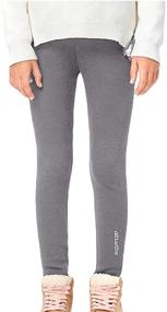 img 3 attached to Winter Leggings for Women - Stretchy Girl Fleece-Lined Pants with Thick Trousers