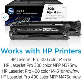 img 3 attached to 🖨️ HP 305X Toner Cartridges, CE410XD, Black - Compatible with HP LaserJet Pro Color M451 Series, M475 Series, M375nw - High Yield, Pack of 2