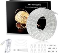 🔆 33ft 300 led rope light - connectable to 80m flexible transparent waterproof strip - indoor/outdoor decorative lighting for bedroom, garden, terrace, party (daylight white) логотип