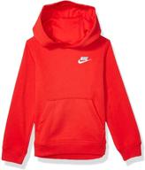 оставайтесь комфортными и стильными с толстовкой с капюшоном nike boys nsw pull over hoodie club. логотип