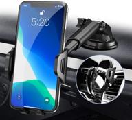 📱 phone car holder mount - versatile raxfly windshield/air vent/dashboard cell phone holder for car | 360 degree rotation universal suction mount stand for iphone 11, samsung s20 plus, and all smartphones logo