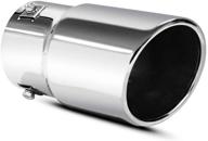 🔧 apeixoto 2-2.5 inch adjustable inlet exhaust tip: polished stainless steel tailpipe with bolt-on design logo