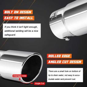 img 2 attached to 🔧 Apeixoto 2-2.5 Inch Adjustable Inlet Exhaust Tip: Polished Stainless Steel Tailpipe with Bolt-On Design