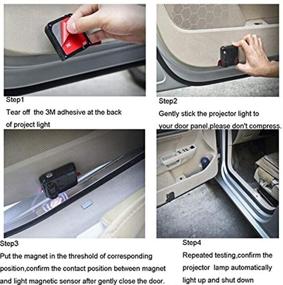 img 1 attached to 🚗 Soondar 2шт Универсальный Беспроводной автомобильный проекционный LED-проектор Дверной теневой свет Приветственный свет Лазерный эмблема Логотип Лампы Комплект (Chevy) - Установка без сверления!