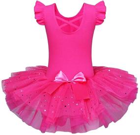 img 3 attached to ZNYUNE Toddler Skirted Leotard B184_Red_L Girls' Clothing in Active