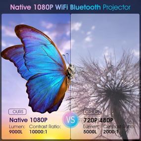 img 2 attached to 📽️ Ultimate HD Native 1080P WiFi Bluetooth Projector: DBPOWER 9000L with Zoom, Sleep Timer, and Outdoor Movie Support - Home Cinema Compatible with TV Stick, PS4, Xbox, DVD - Includes Extra Bag!