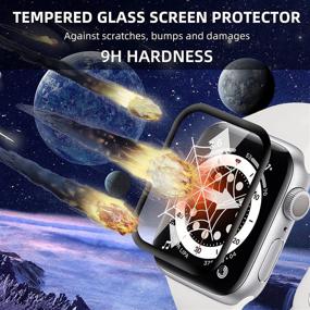 img 3 attached to 2 Pack Tempered Glass Screen Protector for Apple Watch 44mm Series 6 SE Series 5 Series 4 - Bubble-Free Full Coverage HD Screen Protector for Apple Watch 44mm