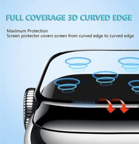 img 2 attached to 2 Pack Tempered Glass Screen Protector for Apple Watch 44mm Series 6 SE Series 5 Series 4 - Bubble-Free Full Coverage HD Screen Protector for Apple Watch 44mm