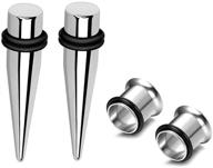 🔸 hekeuor 9mm steel ear stretching kit: tapers, tunnels (0g to 00g) - quality steel kit for safe and effective stretching logo