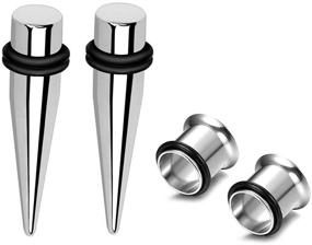 img 2 attached to 🔸 HEKEUOR 9mm Steel Ear Stretching Kit: Tapers, Tunnels (0g to 00g) - Quality Steel Kit for Safe and Effective Stretching