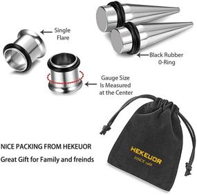 img 1 attached to 🔸 HEKEUOR 9mm Steel Ear Stretching Kit: Tapers, Tunnels (0g to 00g) - Quality Steel Kit for Safe and Effective Stretching