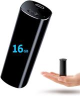 🎙️ powerup mini voice recorder, 16gb super long 500 hours recording, 365 standby battery, magnetic audio device - black-52 16gb logo