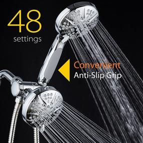 img 1 attached to 💦 Notilus Surround-Shower(TM) High-Pressure 48-Setting Luxury 3-Way Shower Head/Handheld Combo - Enhanced Grip, Anti-Clog Jets, Durable Stainless Steel Hose, Chromium-Plated Finish