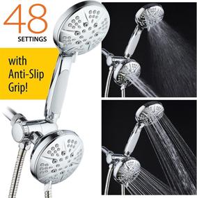 img 3 attached to 💦 Notilus Surround-Shower(TM) High-Pressure 48-Setting Luxury 3-Way Shower Head/Handheld Combo - Enhanced Grip, Anti-Clog Jets, Durable Stainless Steel Hose, Chromium-Plated Finish