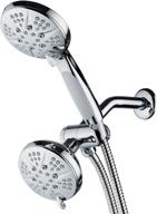 💦 notilus surround-shower(tm) high-pressure 48-setting luxury 3-way shower head/handheld combo - enhanced grip, anti-clog jets, durable stainless steel hose, chromium-plated finish logo