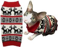 🎅 classic red dog reindeer holiday pet sweater for dogs, puppies, and kittens/cats logo