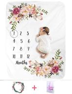 xmwealthy baby monthly milestone blankets: мягкие цветочные памятные одеяла для малышей - очаровательные фоновые одеяла для фотографий в белом цвете логотип