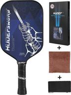 🏓 hudef pickleball paddles racket: graphite carbon fiber face, lightweight 8oz with sword pattern, ultra cushion, honeycomb polymer core & premium grip - complete with cover логотип