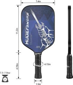 img 3 attached to 🏓 HUDEF Pickleball Paddles Racket: Graphite Carbon Fiber Face, Lightweight 8OZ with Sword Pattern, Ultra Cushion, Honeycomb Polymer Core & Premium Grip - Complete with Cover