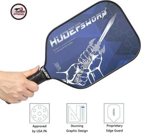 img 1 attached to 🏓 HUDEF Pickleball Paddles Racket: Graphite Carbon Fiber Face, Lightweight 8OZ with Sword Pattern, Ultra Cushion, Honeycomb Polymer Core & Premium Grip - Complete with Cover