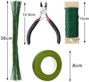 img 2 attached to 🌸 Floral Arrangement Kit, Floral Tapes & Wraps, Floral Wire Cutter, Green Floral Tape 22 Gauge, Floral Stem Wire 26 Gauge, Green Floral Wire for Bouquet Stem Wrap, Florist Wreath Making Supplies - Pengxiaomei