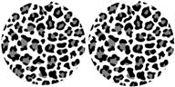 🐆 leopard print car coasters - pack of 2, grey ceramic absorbent drink cup holder coasters with easy removal finger notch logo