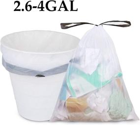 img 1 attached to YIHATA Small Drawstring Trash Bag, 6 Gallon Trash Bags for Bedroom, Bathroom, Office, Kitchen - Pack of 60/150/300, White