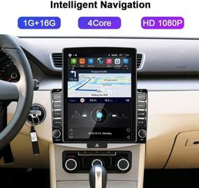 img 2 attached to 🚗 Advanced Android Double Din Car Radio GPS Navigation with NEXAI Intelligent Voice Control, 9.7" Vertical Touch Screen, WiFi, Bluetooth, FM, DVR Input, Mirror Link | iOS/Android Phones +Backup Camera