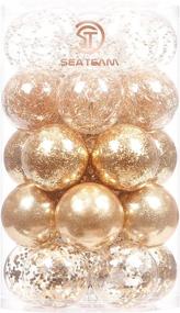 img 4 attached to 🎄 30-Count Shatterproof Clear Plastic Christmas Ball Ornaments, 70mm/2.76" Diameter, Transparent, See-Through Crystal Baubles, Rose Gold Color, Bulbs with Delicate Stuffed Decorations for Xmas Tree