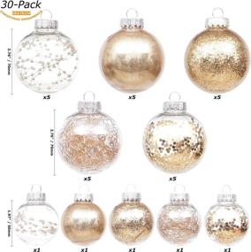 img 3 attached to 🎄 30-Count Shatterproof Clear Plastic Christmas Ball Ornaments, 70mm/2.76" Diameter, Transparent, See-Through Crystal Baubles, Rose Gold Color, Bulbs with Delicate Stuffed Decorations for Xmas Tree