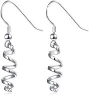 linear jewelry 925 sterling silver threader dangle earrings with exquisite spiral knot & twist shape - perfect gift for women & teen girls logo