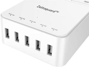 img 2 attached to 🔌 Zettaguard Mini 2-Outlet Travel Power Strip Surge Protector with 5 USB Charger USB Charging Station Hub (Smart USB Port, 40W/8A) and 5 Feet Power Cord, White - Compact and Efficient Power Solution for Travelers
