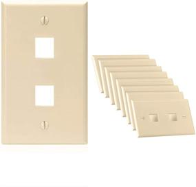 img 4 attached to 🔌 Cmple 2 Port Keystone Wall Plate Single-Gang Ivory - 10 Pack: High-Quality Standard Size Keystone Jack Insert