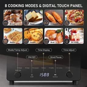 img 3 attached to YEXONN Toaster Oven: 8-in-1 Steam Convection Oven 🍞 with Air Fryer, 8 Baking Modes, Easy Cooking - Black