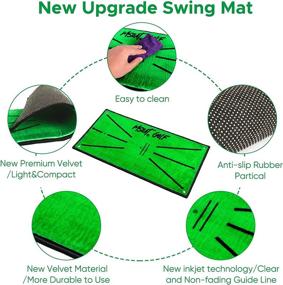 img 3 attached to 🏌️ Enhanced Golf Swing Training Mat - MSOAT 12 x 24in Portable Impact Hitting Mats for Backyards - Swing Detection Batting Practice Training Aids with Velvet Material - Includes 5 Practice Balls and 4 Ground Nails