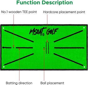 img 2 attached to 🏌️ Enhanced Golf Swing Training Mat - MSOAT 12 x 24in Portable Impact Hitting Mats for Backyards - Swing Detection Batting Practice Training Aids with Velvet Material - Includes 5 Practice Balls and 4 Ground Nails