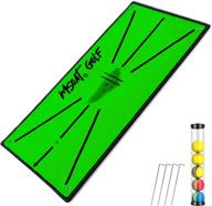 🏌️ enhanced golf swing training mat - msoat 12 x 24in portable impact hitting mats for backyards - swing detection batting practice training aids with velvet material - includes 5 practice balls and 4 ground nails логотип