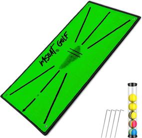 img 4 attached to 🏌️ Enhanced Golf Swing Training Mat - MSOAT 12 x 24in Portable Impact Hitting Mats for Backyards - Swing Detection Batting Practice Training Aids with Velvet Material - Includes 5 Practice Balls and 4 Ground Nails