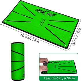 img 1 attached to 🏌️ Enhanced Golf Swing Training Mat - MSOAT 12 x 24in Portable Impact Hitting Mats for Backyards - Swing Detection Batting Practice Training Aids with Velvet Material - Includes 5 Practice Balls and 4 Ground Nails