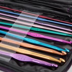 img 2 attached to 22-Piece Crochet Hooks Set - BetyBedy Aluminum Handle Knitting Needles in Multicolor for Yarn Craft - 0.6~6.5mm Crochet Needles