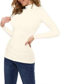 img 4 attached to MSBASIC Womens Stretch Turtleneck Elegant