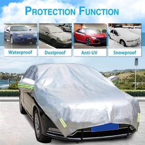 img 2 attached to Konnfeir All-Weather Car Body Cover | Outdoor Indoor Half Car Cover | Waterproof Dustproof UV Resistant Snowproof | Universal 210D Oxford Fabric | Fits SUV Length 174'' to 189''