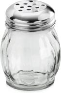 🧀 new star foodservice 22377 glass swirl cheese shaker - 6-ounce, set of 12 | stainless steel perforated top logo