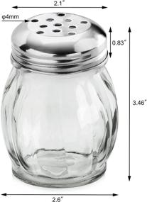 img 2 attached to 🧀 New Star Foodservice 22377 Glass Swirl Cheese Shaker - 6-Ounce, Set of 12 | Stainless Steel Perforated Top