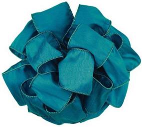 img 1 attached to 🎀 Offray Anisha Deep Teal Wired Edge Ribbon - 2-1/2-Inch x 10-Yard: High-Quality Decorative Craft Supply