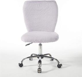 img 3 attached to Stylish Lavender Rabbit Faux Fur Rolling Computer Desk Chair: Urban Shop